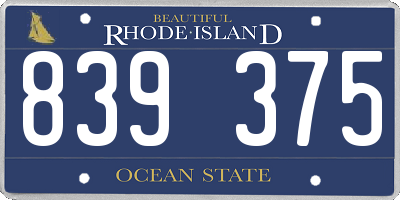 RI license plate 839375