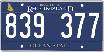 RI license plate 839377