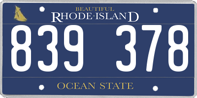 RI license plate 839378