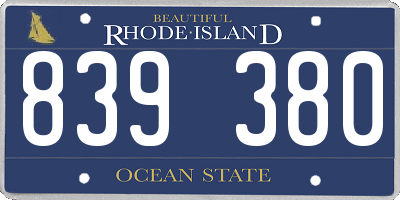 RI license plate 839380