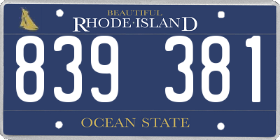 RI license plate 839381