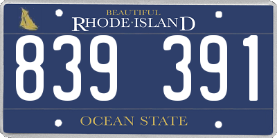 RI license plate 839391