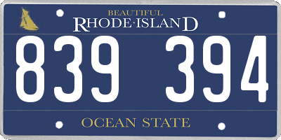 RI license plate 839394