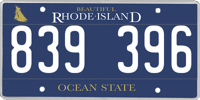 RI license plate 839396