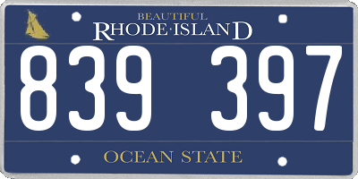 RI license plate 839397