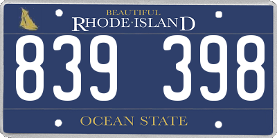 RI license plate 839398