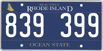 RI license plate 839399