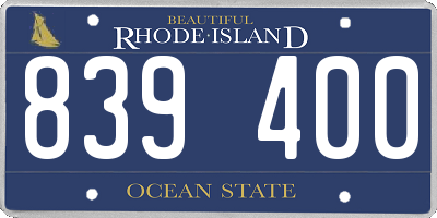 RI license plate 839400