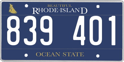 RI license plate 839401