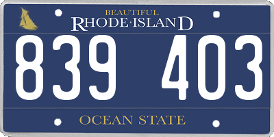 RI license plate 839403
