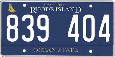 RI license plate 839404