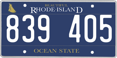 RI license plate 839405