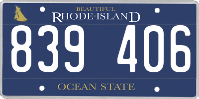 RI license plate 839406