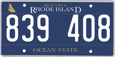 RI license plate 839408