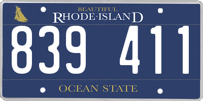 RI license plate 839411