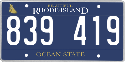 RI license plate 839419