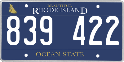RI license plate 839422
