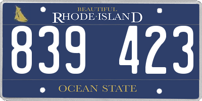 RI license plate 839423