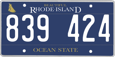 RI license plate 839424