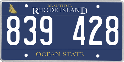RI license plate 839428