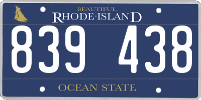 RI license plate 839438