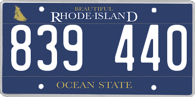 RI license plate 839440