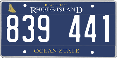 RI license plate 839441