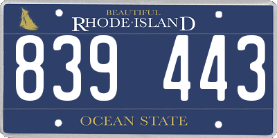 RI license plate 839443