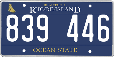RI license plate 839446