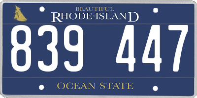 RI license plate 839447