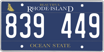 RI license plate 839449