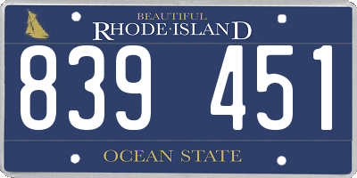 RI license plate 839451