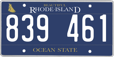 RI license plate 839461