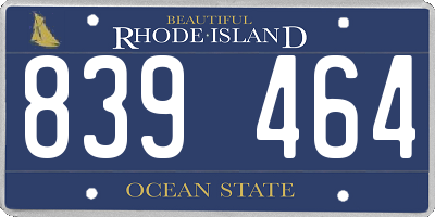RI license plate 839464