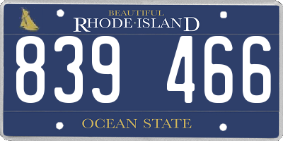 RI license plate 839466
