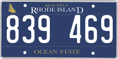RI license plate 839469
