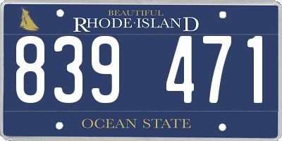 RI license plate 839471