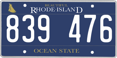 RI license plate 839476