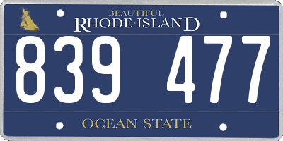 RI license plate 839477