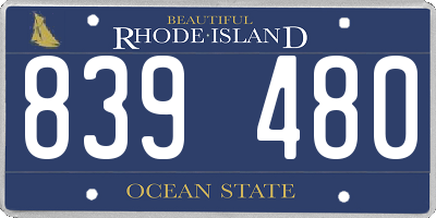 RI license plate 839480