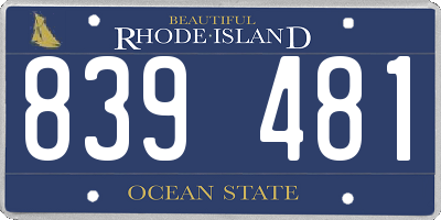 RI license plate 839481