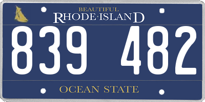 RI license plate 839482