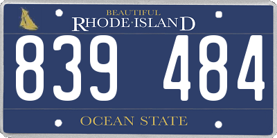 RI license plate 839484
