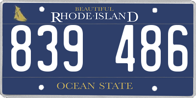 RI license plate 839486
