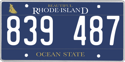 RI license plate 839487