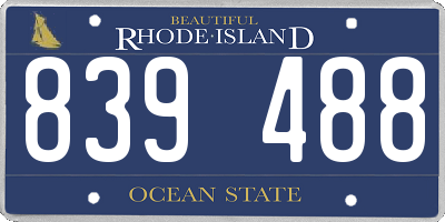 RI license plate 839488