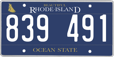 RI license plate 839491