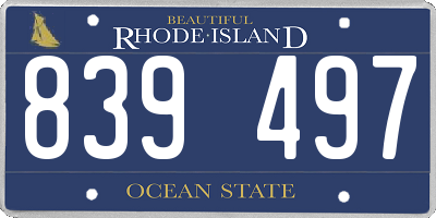 RI license plate 839497