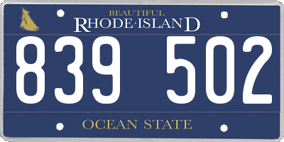 RI license plate 839502
