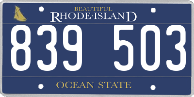 RI license plate 839503